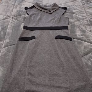 Grey and black dress with pockets